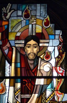 Stained Glass Panel Of Christ